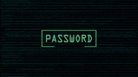 Scanning password reveals a digital binary code Stock Footage 129654039