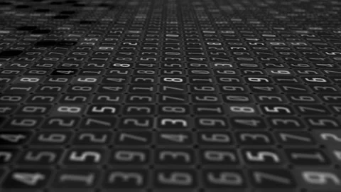 A Scanning past digital code with black highlighted numbers Stock Footage 155222819