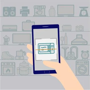 Scanning products 스톡 일러스트