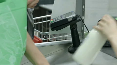 Scanning products in a store Stock Footage 67981585