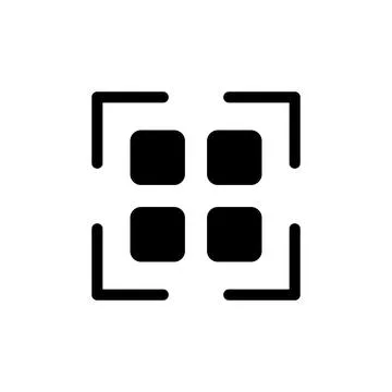 Scanning qr code black glyph ui icon Stock Illustration
