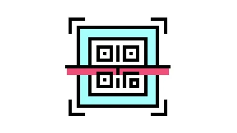 Scanning qr code color icon animation Stock Footage 157262703