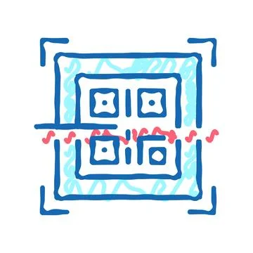 Scanning qr code color icon vector isolated illustration Illustrazione stock