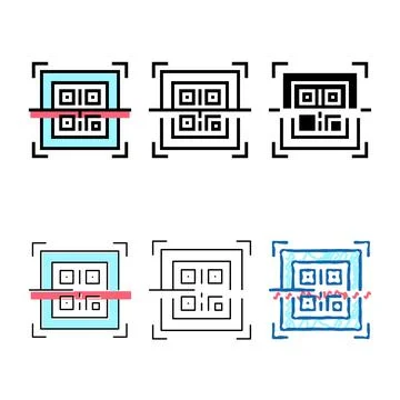Scanning qr code color looks icon vector isolated Stockillustratie