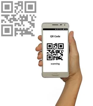 Scanning QR code concept, isolated Stock Photos