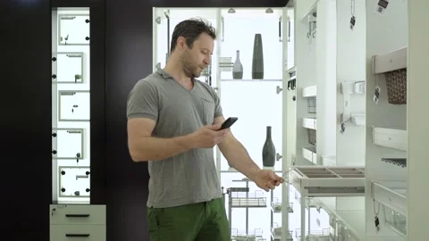 Scanning the QR code at the exhibition stand with a smartphone. Stock Footage 155477113