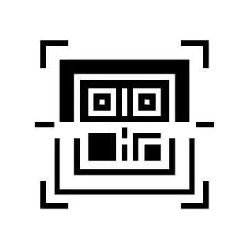 Scanning qr code glyph icon vector illustration イラスト素材