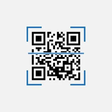 Scanning, QR code icon. Vector illustration, flat design. 스톡 일러스트