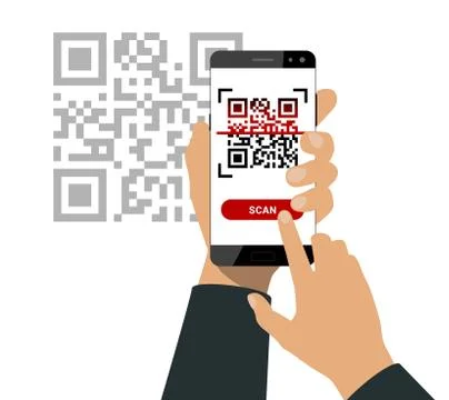 Scanning qr code Stock Illustration