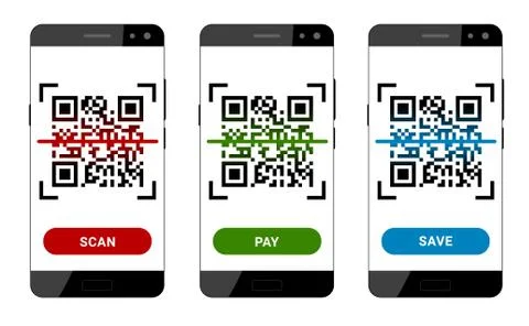 Scanning qr code Stock Illustration