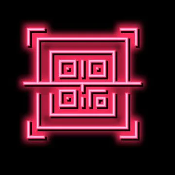 Scanning qr code neon glow icon illustration Stock Illustration