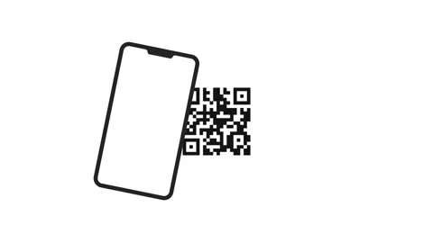 Scanning a QR code to pay on a smartphone animation Stock Footage 243212215