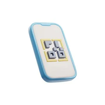 Scanning QR code for payment on smartphone 3D icon, verification and transaction Stock-Illustration