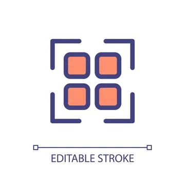 Scanning qr code pixel perfect RGB color ui icon 스톡 일러스트