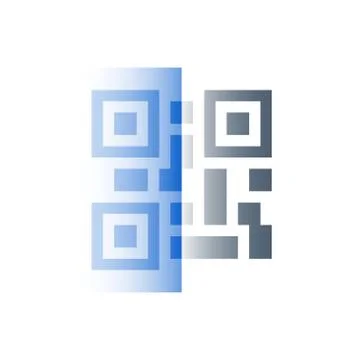 Scanning QR code, recognition concept, vector flat icon Stock Illustration