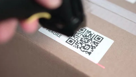 Scanning a QR Code on a Shipping Box Wit... | Stock Video | Pond5