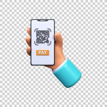 Scanning a QR code on a smartphone. QR code for payment Stock Illustration