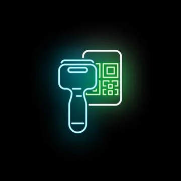 Scanning qr code using a handheld barcode reader 库存插图
