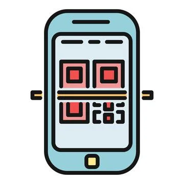 Scanning qr code using a smartphone application Illustrazione stock
