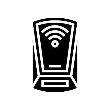 Scanning rfid device glyph icon vector illustration Stock-Illustration