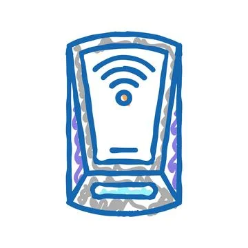 Scanning rfid device icon doodle illustration Stockillustratie