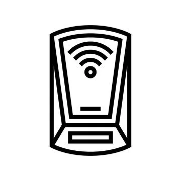 Scanning rfid device line icon vector illustration Stock Illustration