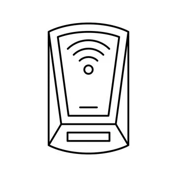 Scanning rfid device line icon vector illustration Stock-Illustration