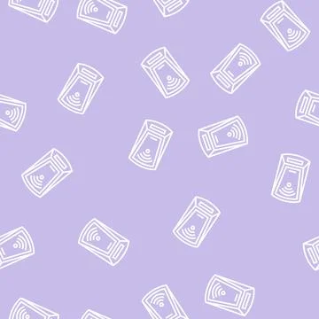 Scanning rfid device line seamless pattern Stock Illustration