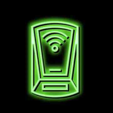 Scanning rfid device neon glow icon illustration Stockillustratie