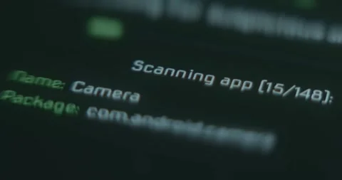Scanning the smartphone apps for malware Stock Footage 313423653