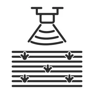 Scanning the soil for swamps. Data from a drone about wetlands area. Stock Illustration