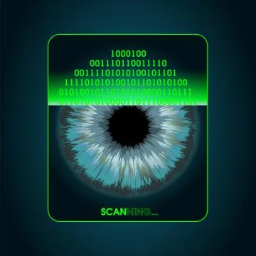 The scanning system of the retina, biometric security devices Stock Illustration