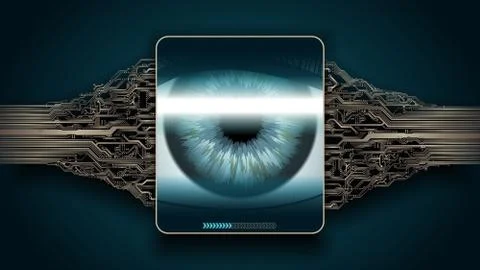 The scanning system of the retina, biometric security devices Stock Illustration