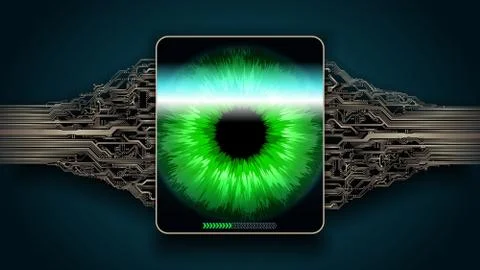 The scanning system of the retina, biometric security devices Stock Illustration