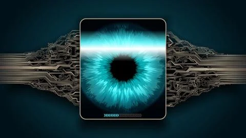 The scanning system of the retina, biometric security devices Stock Illustration