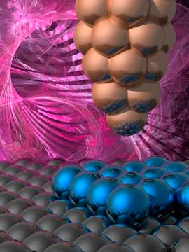 Scanning tunnelling microscope, artwork Stock Illustration