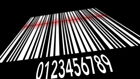 Scanning white bar code on black background Stock Footage 107057715