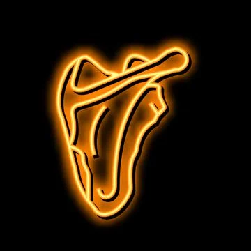 Scapula bone neon glow icon illustration Stock Illustration