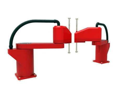 SCARA robots 3d render Stock Illustration