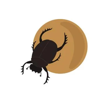 Scarab on a ball Stock Illustration