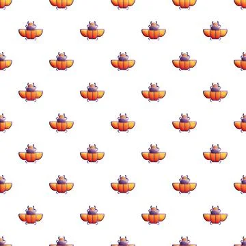 Scarab beetle insect seamless pattern background Illustrazione stock