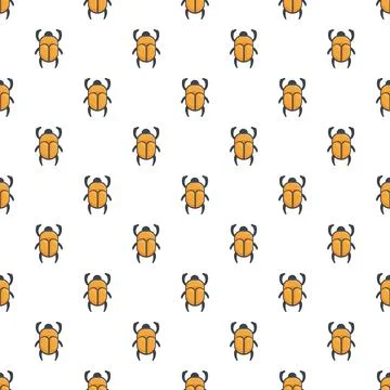 Scarab beetle insect seamless repeating pattern Illustrazione stock