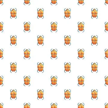 Scarab beetles forming a repeating decorative pattern イラスト素材