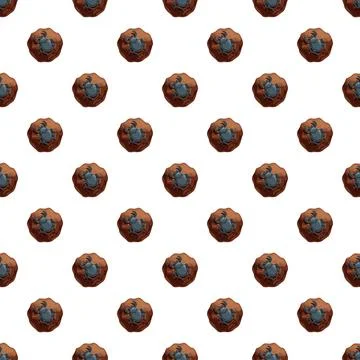 Scarab beetles rolling dung balls seamless pattern Stock Illustration
