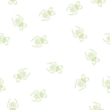 Scarab bug glyph seamless pattern Illustrazione stock