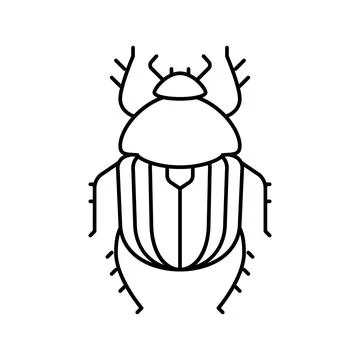 Scarab bug line icon vector illustration Illustrazione stock