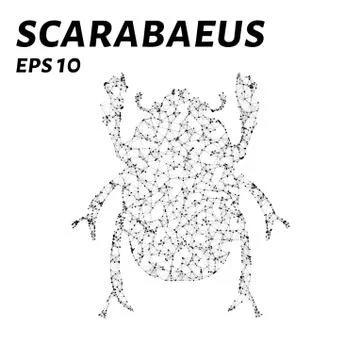 Scarab consists of points, lines and triangles. The polygon shape in the fo.. Stock Illustration