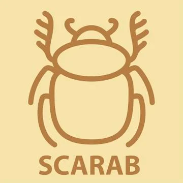 Scarab icon in linear style Stock Illustration
