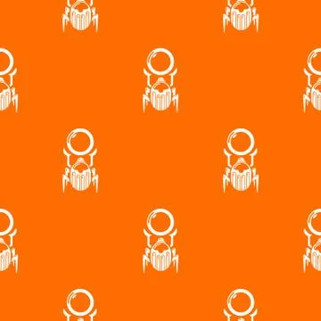 Scarab pattern vector orange Stock Illustration