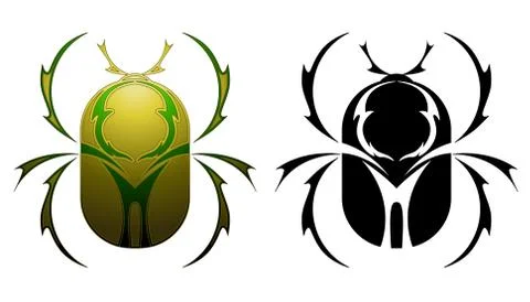 Scarab tattoo Stock Illustration